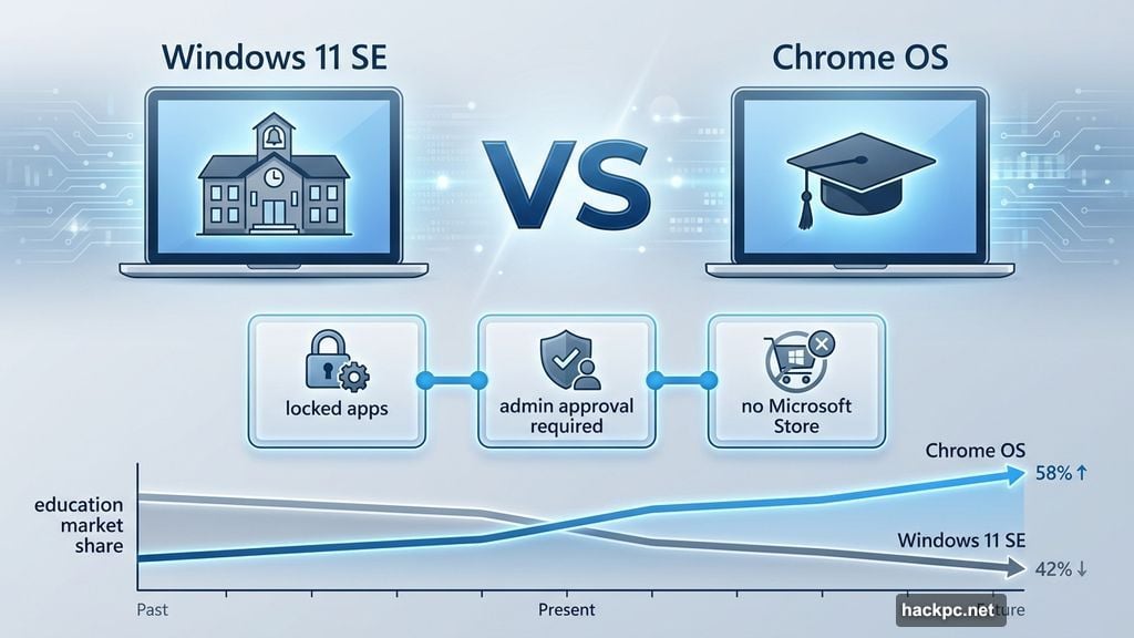 Windows 11 SE failed against Chrome OS in education markets