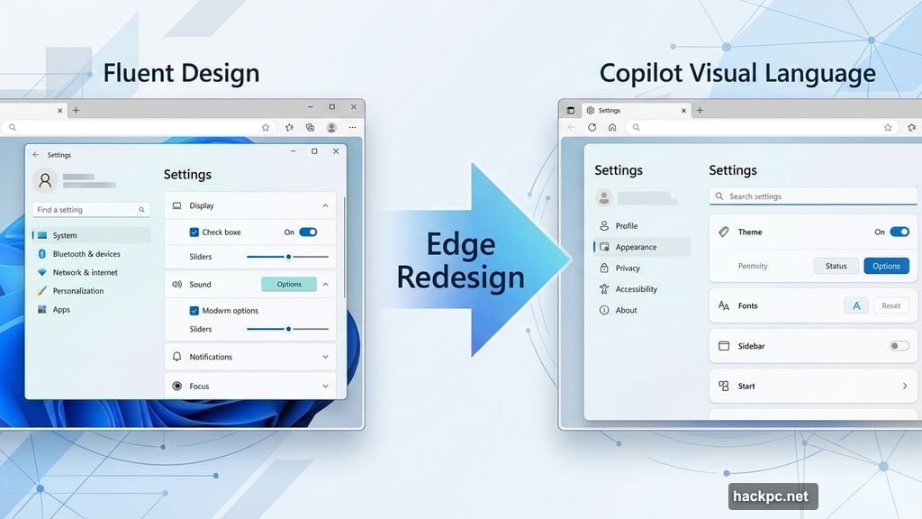 Edge browser ditches Fluent design system for Copilot interface