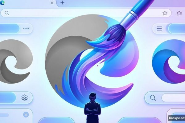 Microsoft Edge logo being forcibly painted with Copilot branding colors