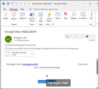 Encryption through Options tab workaround instead of File menu