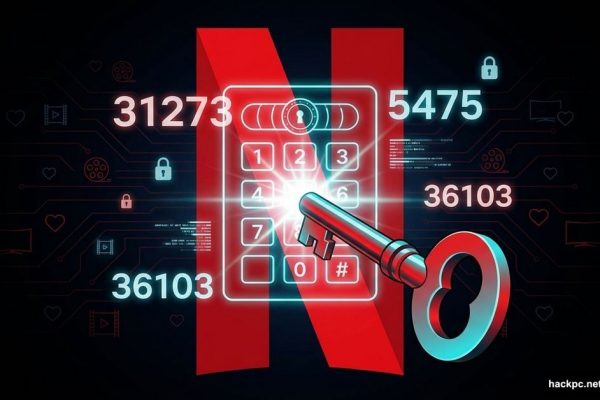 Netflix logo with numeric codes and unlock key revealing hidden content