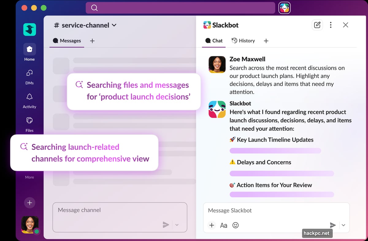 Slackbot connects to enterprise apps across entire software stack