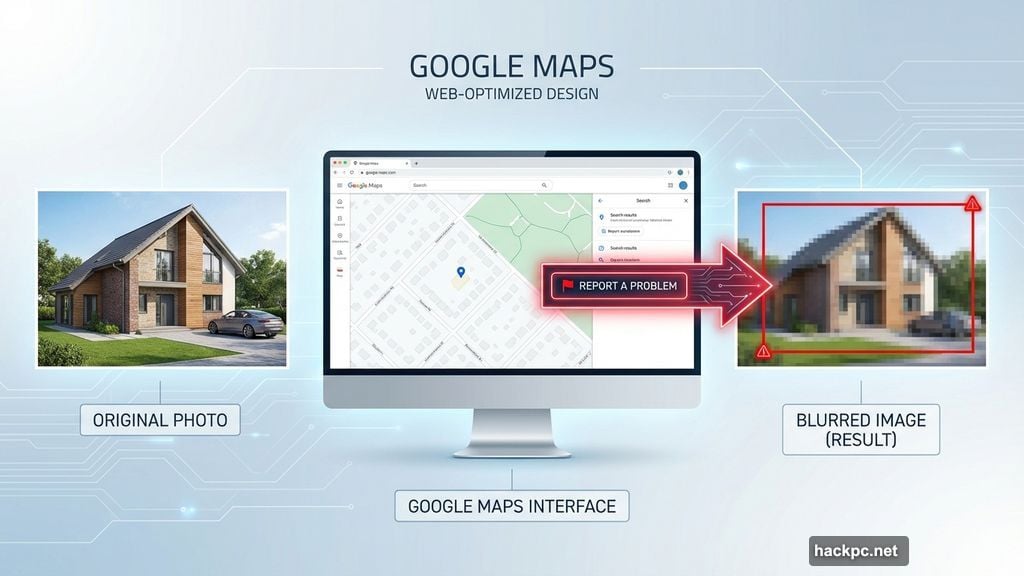 Google Maps Street View blurring process protects home privacy