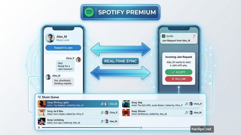 Request to Jam feature syncs playlists remotely with friends