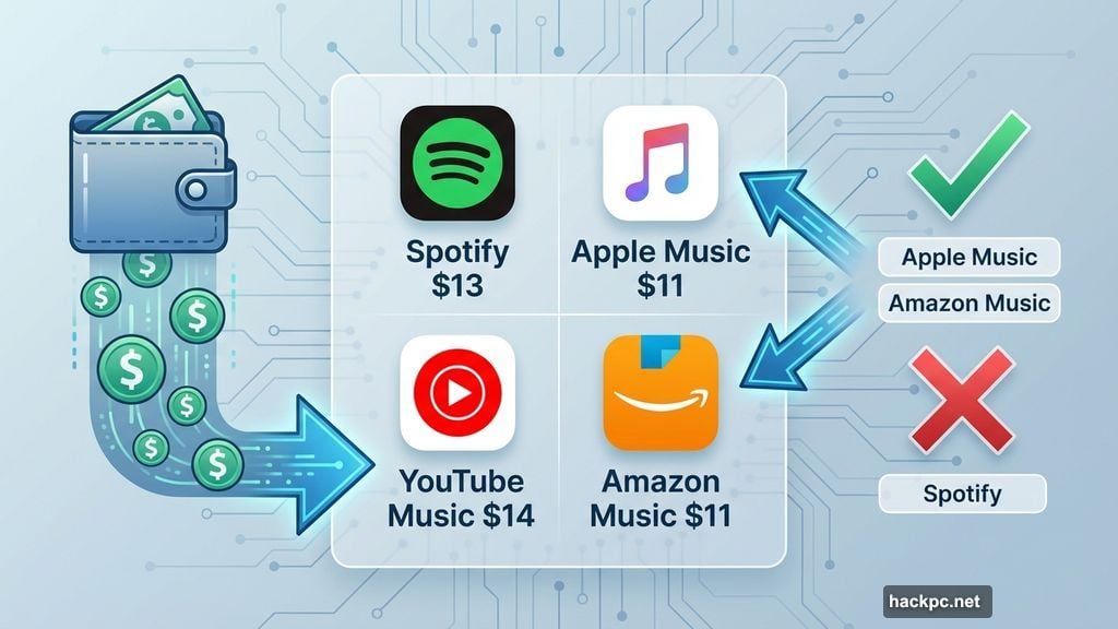 Apple Music costs eleven monthly undercutting Spotify's new thirteen rate