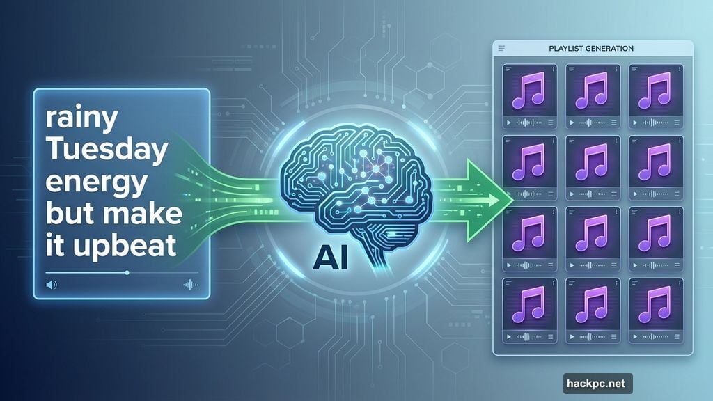 AI generates custom playlists from natural language mood descriptions
