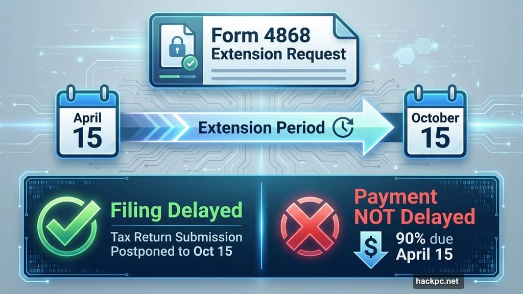 Extensions delay filing until October but not tax payment