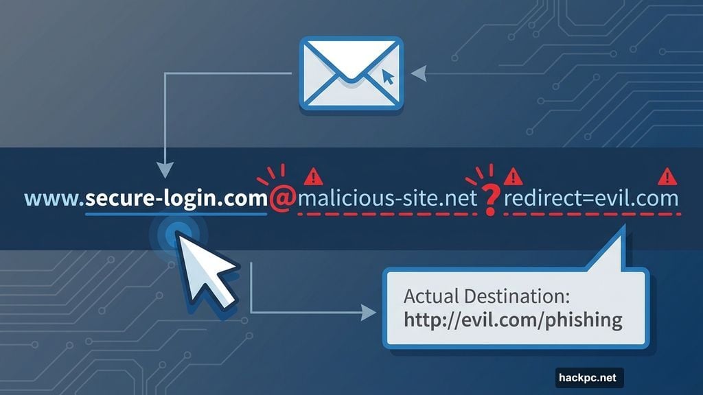 Hover over suspicious links before clicking to reveal actual destination