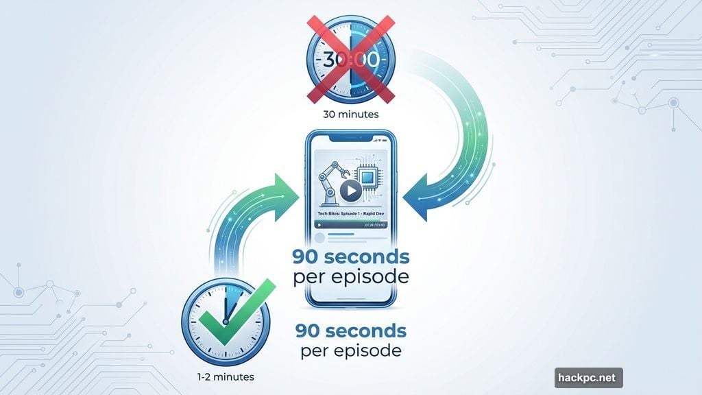 One to two minutes per installment versus typical episodes