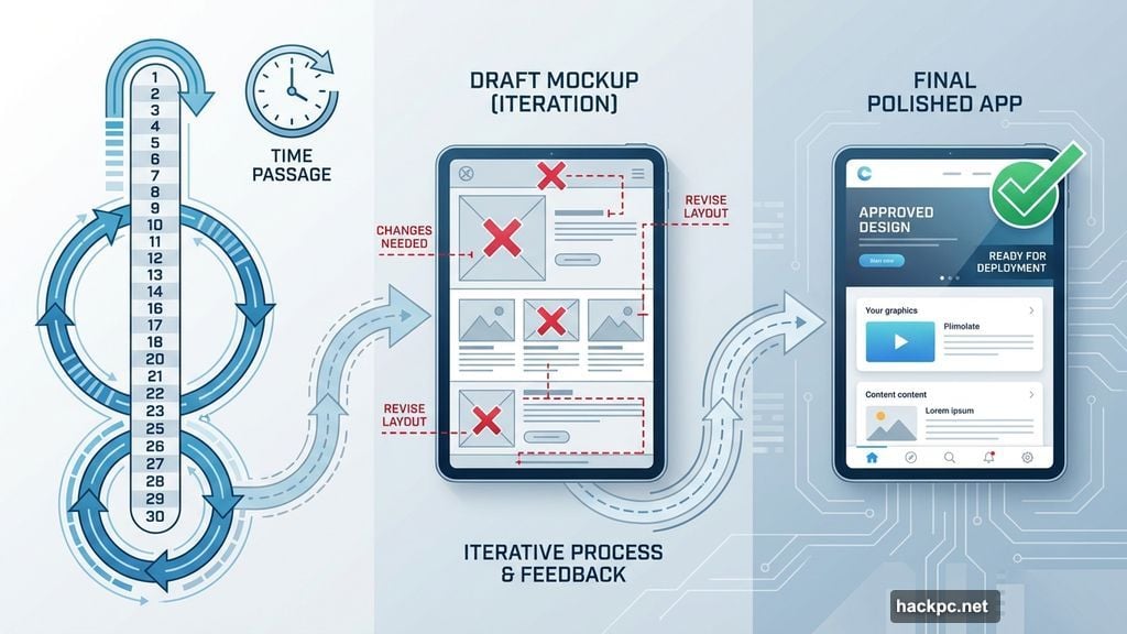 Refinement through thirty-plus iterations is where you spend most time