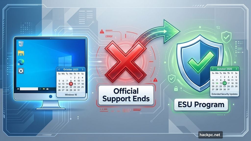 Extended Security Updates program extends Windows 10 protection through October 2026