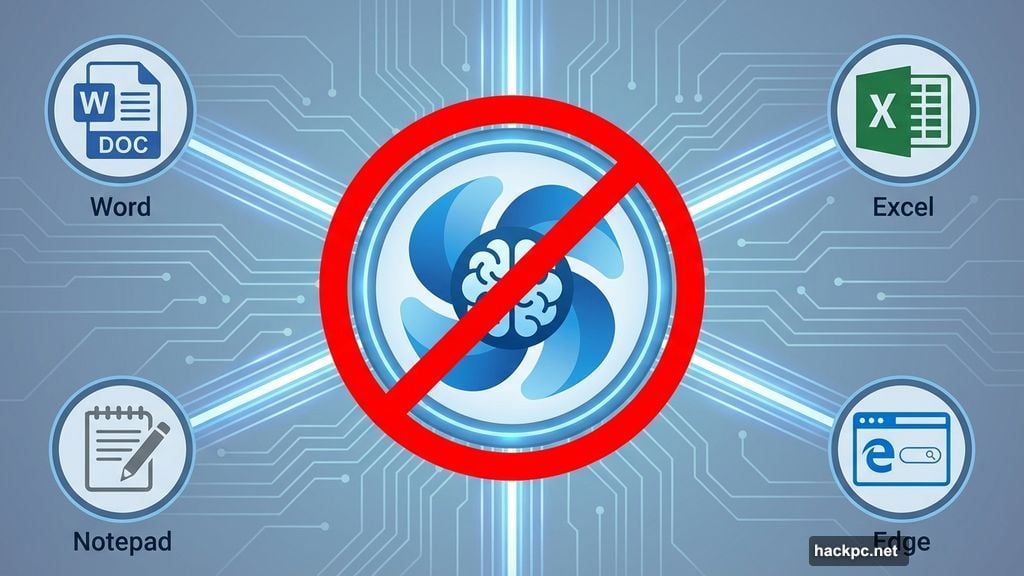 Copilot AI assistant embedded across Word Excel Notepad and Edge