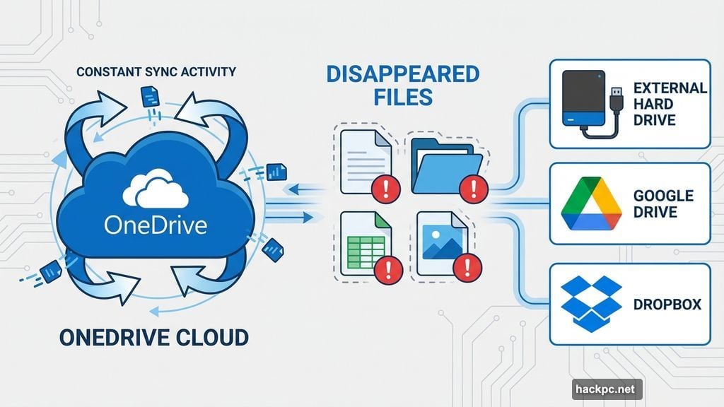 OneDrive syncing issues files disappear sharing breaks randomly backup elsewhere