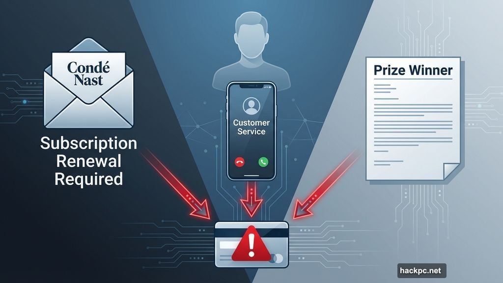 Subscription renewal scams and phone scams targeting leaked subscriber data