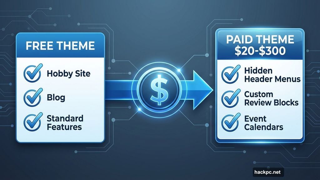 Free versus paid WordPress themes and where money actually matters