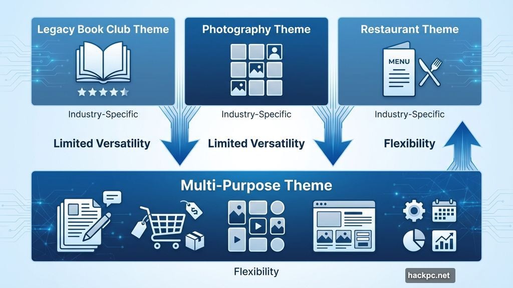 Industry-specific versus multi-purpose WordPress themes choose your flexibility level
