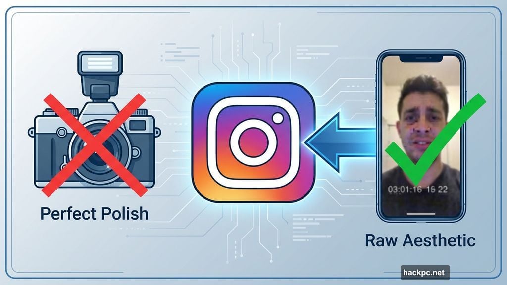 Raw aesthetic and imperfection proves authenticity on Instagram feeds