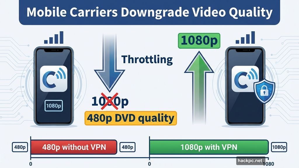 Mobile carriers throttle video streams from 1080p to 480p quality