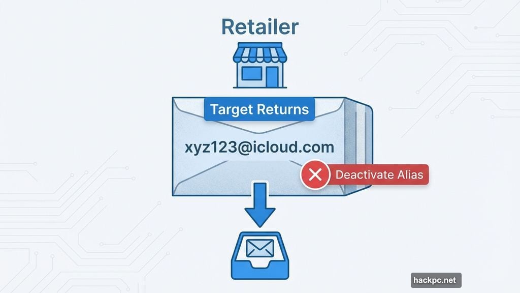 Unique disposable address forwards messages without exposing real email