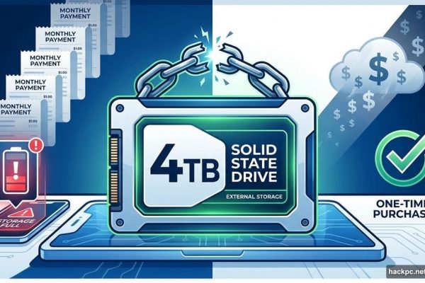 External hard drive breaking free from cloud storage subscription chains