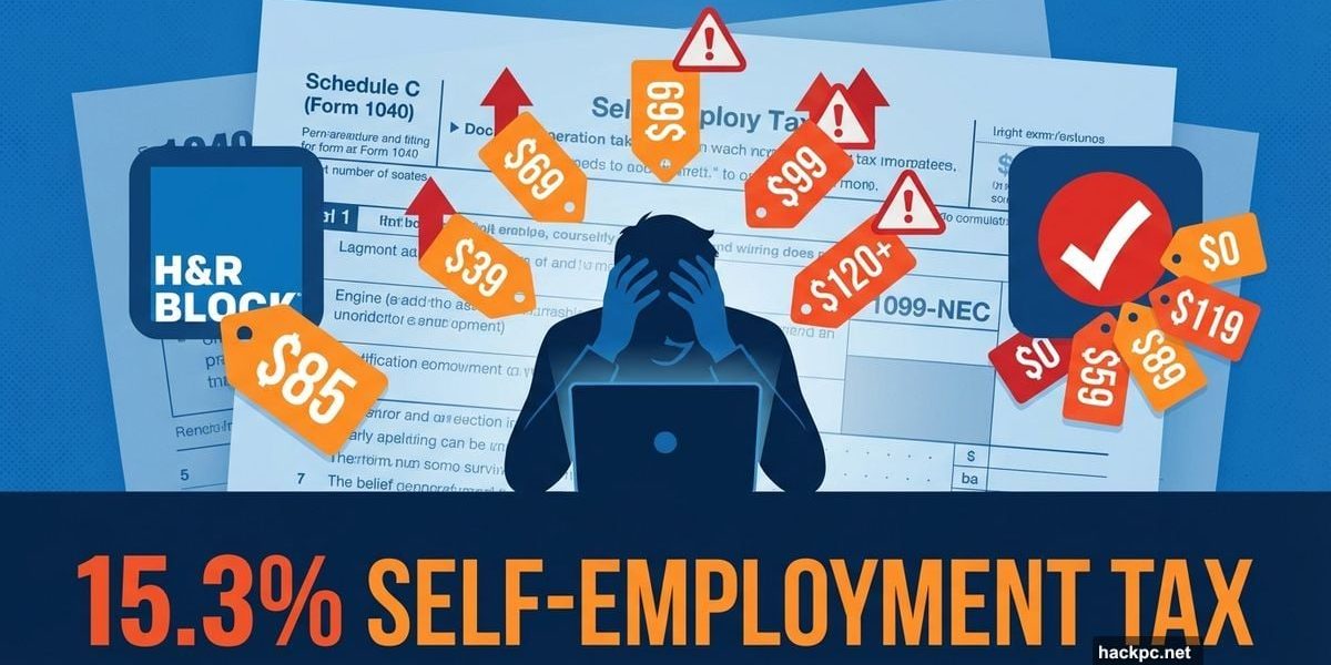 Self-employed worker comparing rising tax software prices and costs