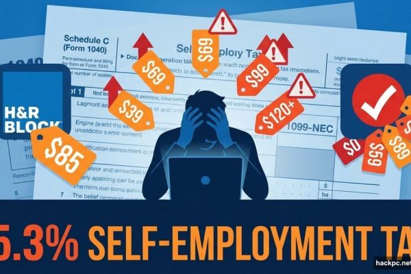 Self-employed worker comparing rising tax software prices and costs