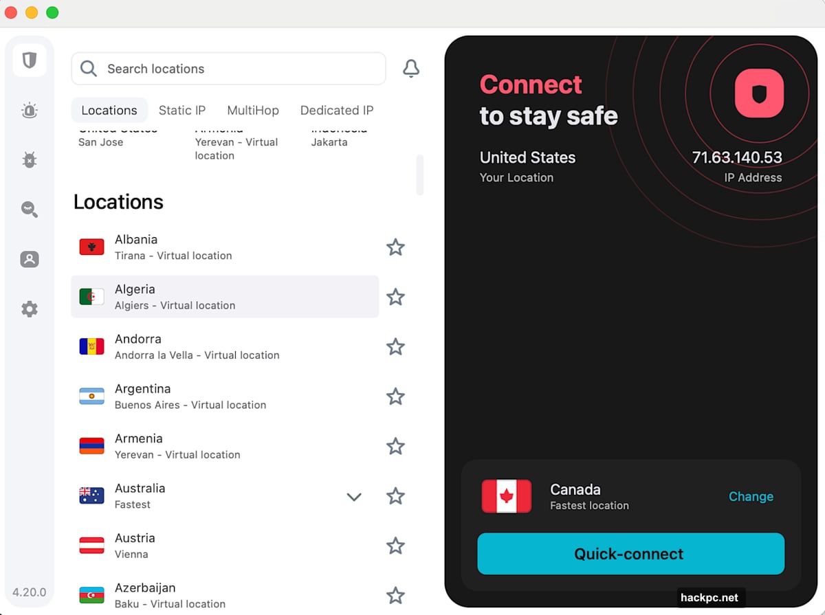 VPN routes traffic through middleman server to mask real location