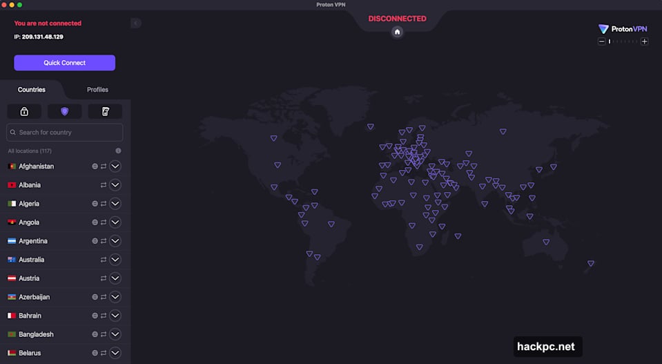 Kill switch cuts internet if VPN drops preventing accidental location leaks