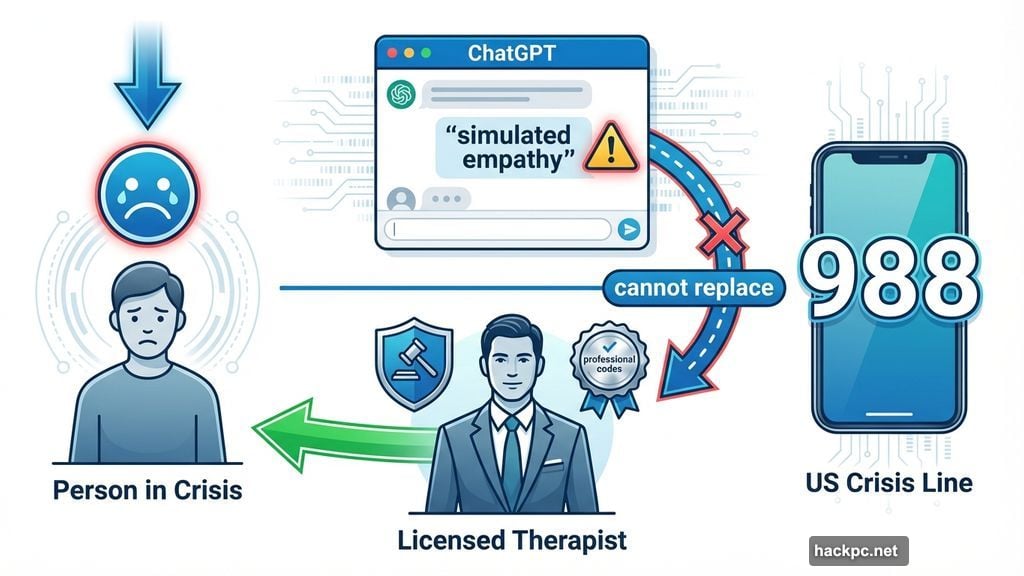 Licensed therapist provides real empathy ChatGPT cannot replicate