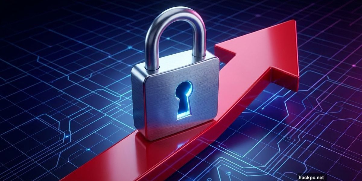 A 3D padlock sitting on a rising red arrow representing price increases.