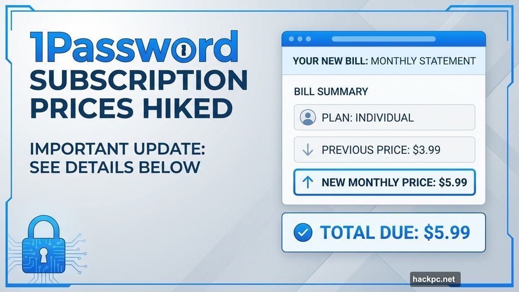 Modern minimalist illustration 2 for: 1Password Just Hiked Subscription Prices. Here is Your New Bill