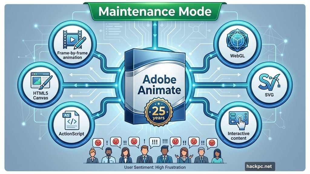 Customer backlash forced Adobe to keep Animate in maintenance mode