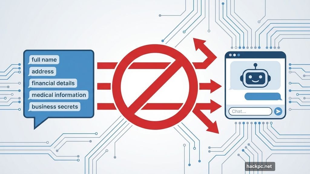 Never share personal information with any AI chatbot systems