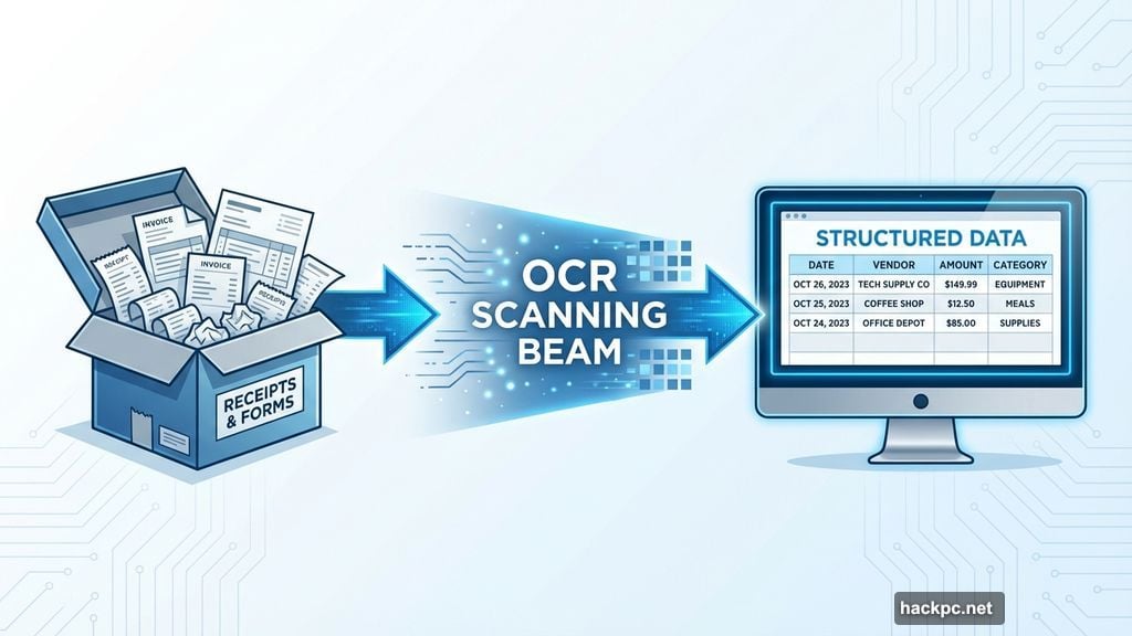 Optical character recognition scans typed or handwritten forms in seconds