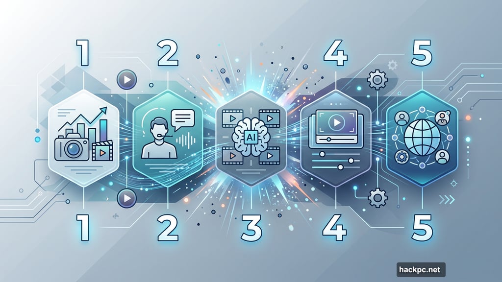 Modern minimalist illustration 4 for: AI Video Generators Are Exploding. These 5 Tested Tools Dominate