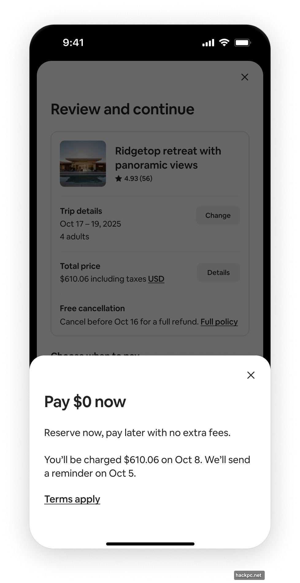 Buy now pay later model from Klarna Afterpay applied to Airbnb travel