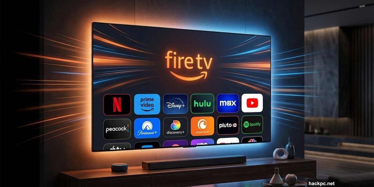 Amazon Fire TV redesigned interface on modern TV with app icons