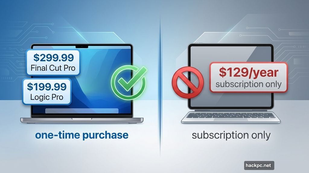 Mac users kept standalone purchases while iPad users lost flexibility