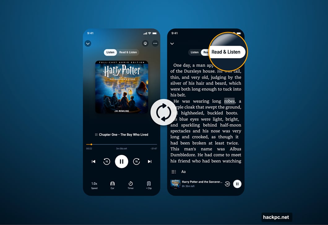 Audible Read and Listen syncs Kindle ebook text with audiobook narration