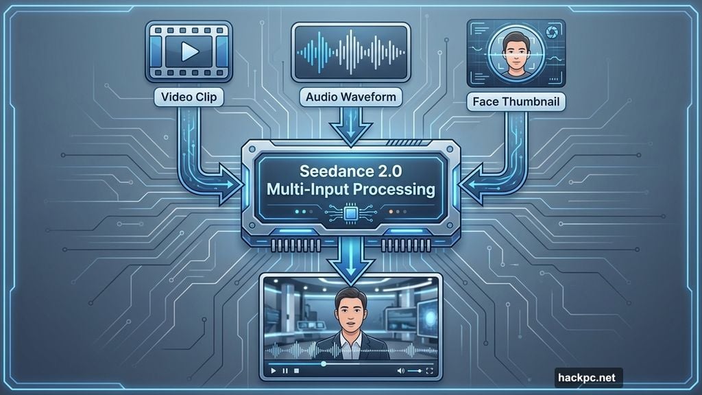 Multiple input types simultaneously stitched into cohesive footage by AI
