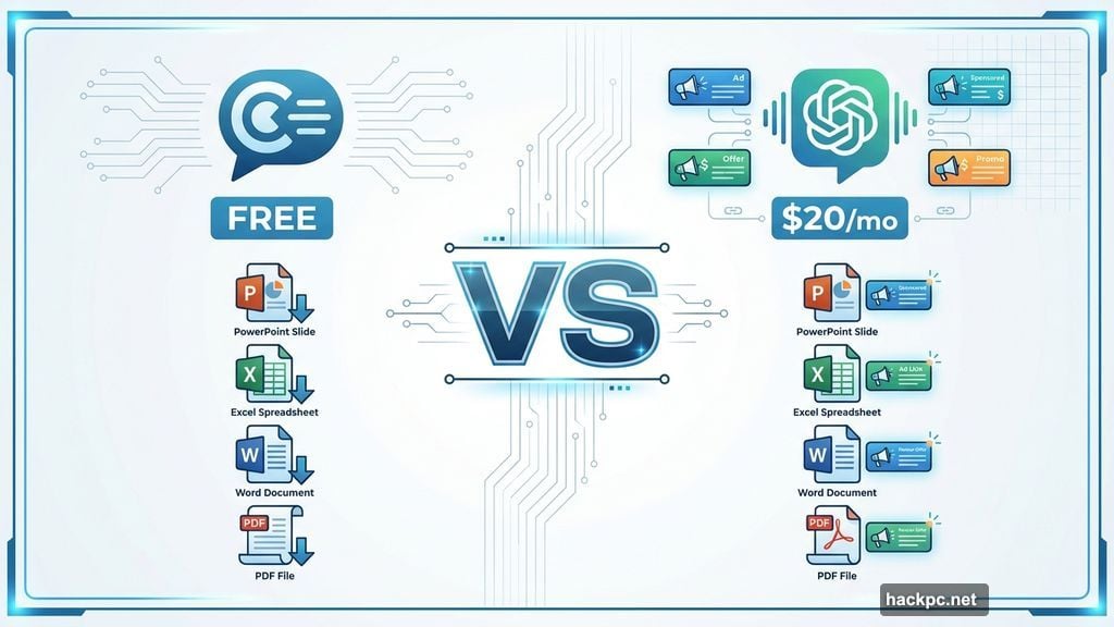 Claude free tier creates PowerPoint Excel Word and PDF files