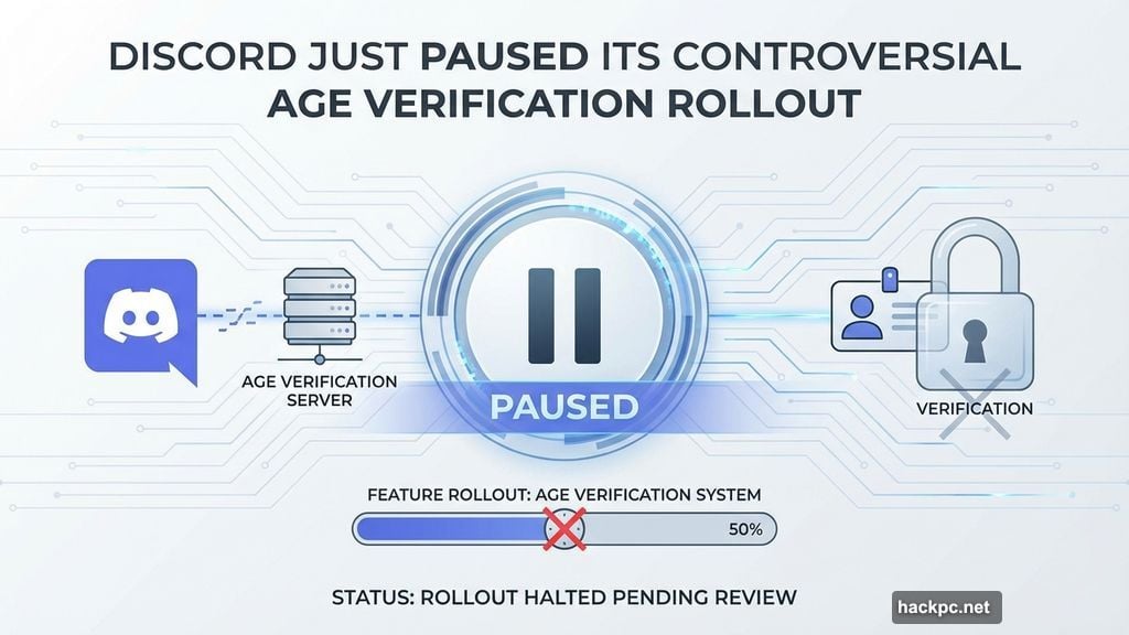 Modern minimalist illustration 1 for: Discord Just Paused Its Controversial Age Verification Rollout