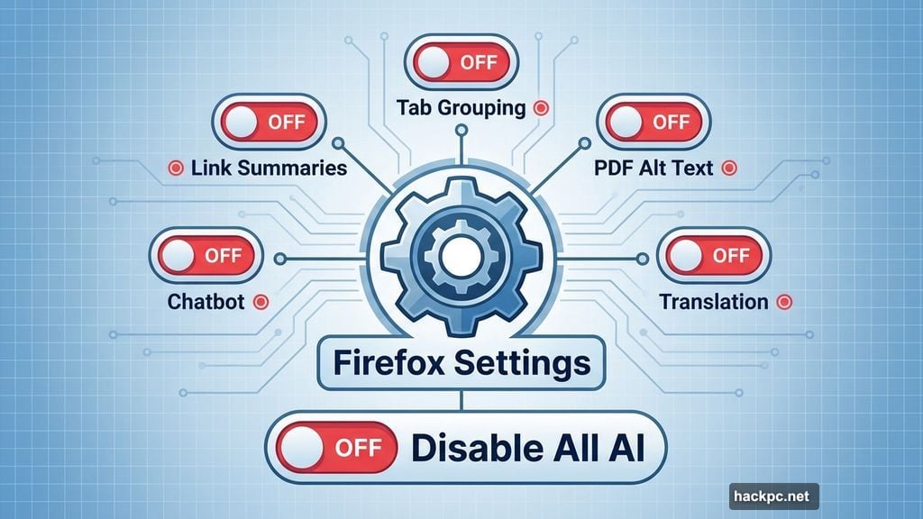 Every AI feature gets its own toggle in settings