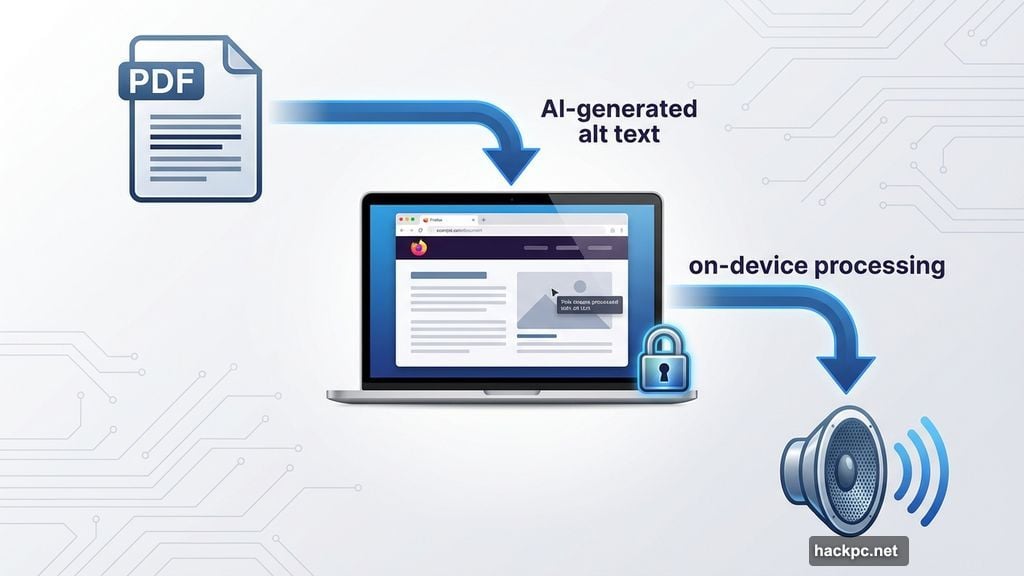 On-device translation and alt text generation without cloud servers