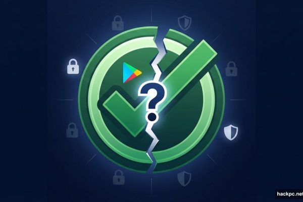 Cracked Google verified badge revealing hidden question mark underneath