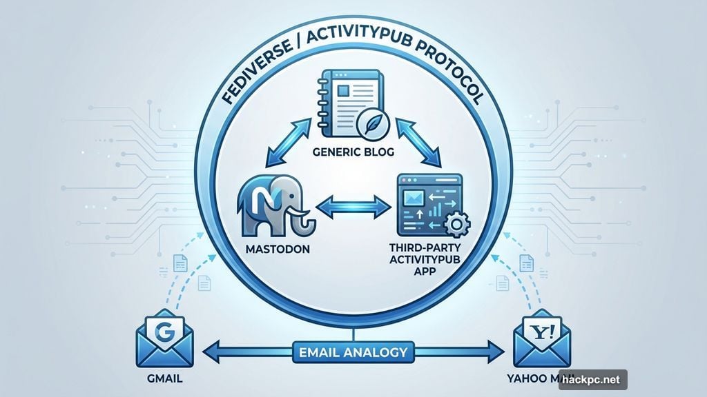 ActivityPub protocol lets different Fediverse platforms talk to each other