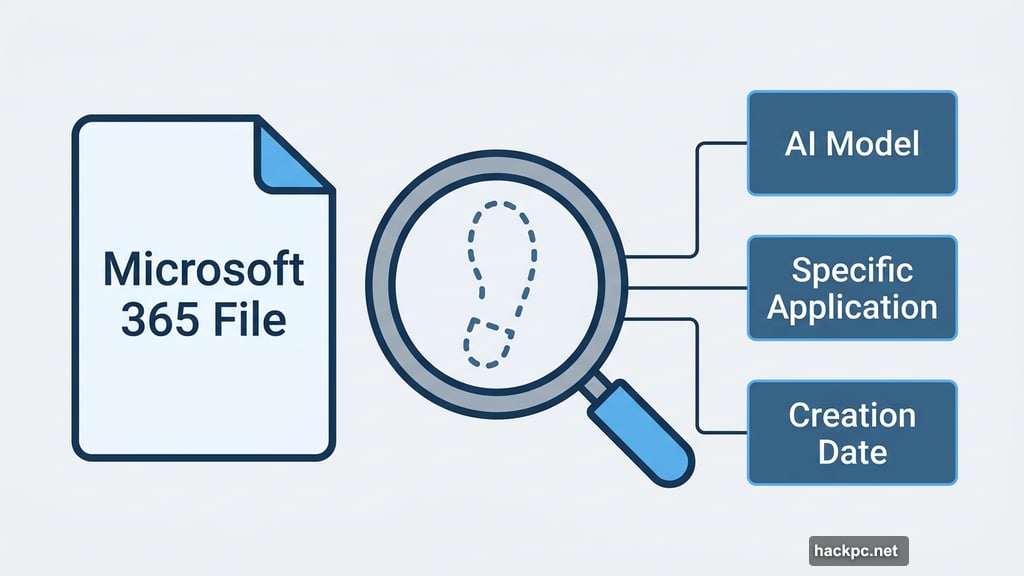 Microsoft embeds invisible metadata showing the AI model and creation date.