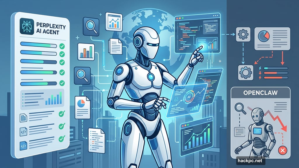 Modern minimalist illustration 2 for: Perplexity's New AI Agent Crushes Tasks. Here Is Why OpenClaw Should Worry