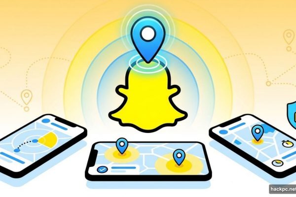 Snapchat ghost logo with location pin and arrival notification zones