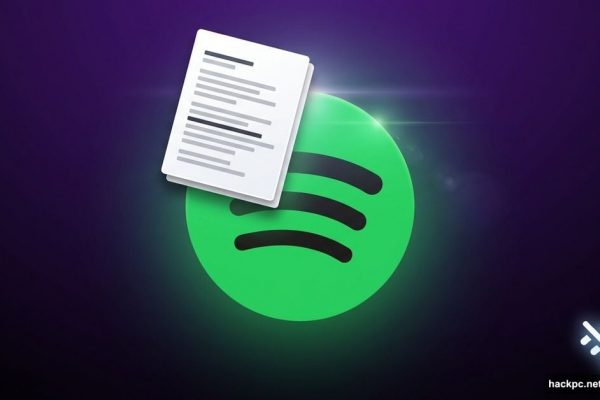 Spotify logo with lyrics sheet and offline icon overlay